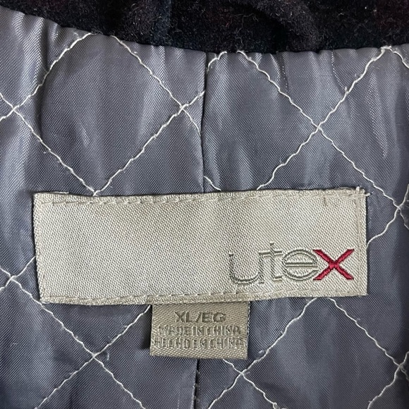 Vintage Utex XL Wool Plaid Shirt Jacket Button Up Quilted Chore Shacket Cabin - Picture 8 of 12